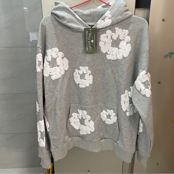 Denim Tear Foam Printed in Gray Hooded Sweatshirt